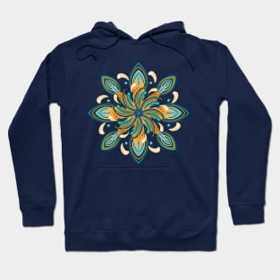 Surfers mandala - orange and teal palette Hoodie